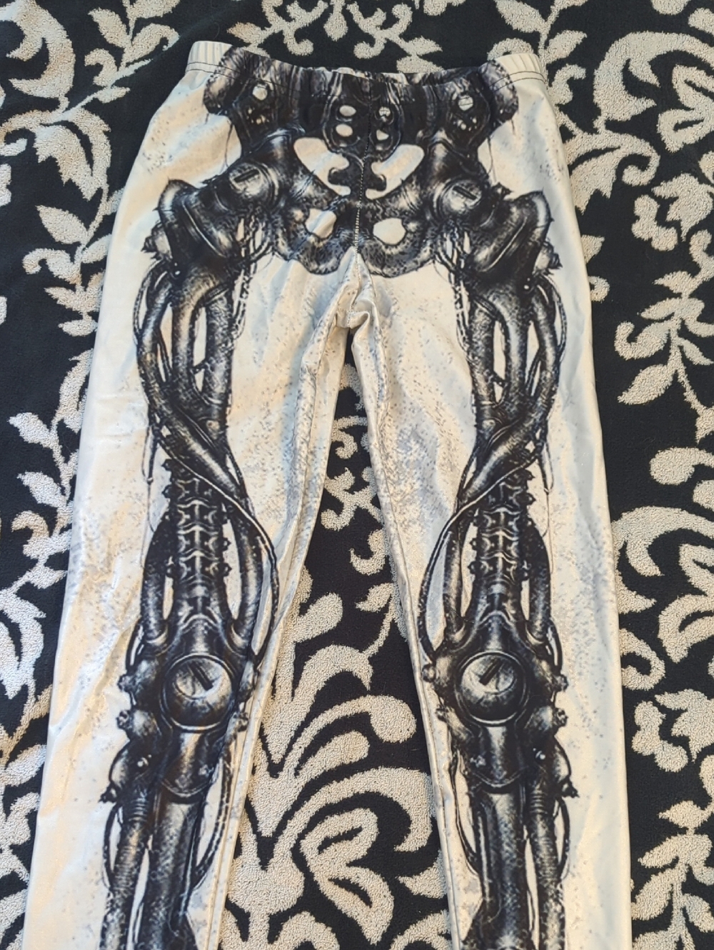 Steam Punk Cybernetic Zombie Leggings Anatomical Mechanical Art - S so sick